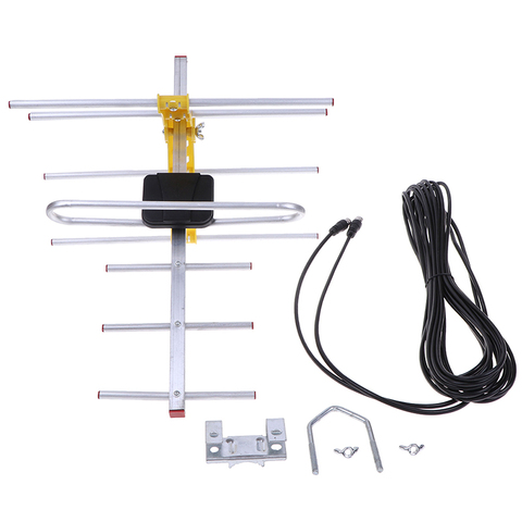 1pc Outdoor 100Mile Amplified 8 Yagi Antenna   TV 10dB Long Range UHF/VHF/FM  TV ► Photo 1/6