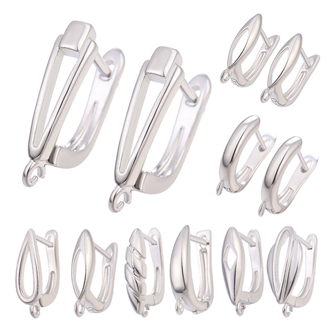 Juya DIY Basic Schwenzy Material SiLVER Color Fasteners Earwire Earring Hooks Accessories For Fashion Earrings Making Supplies ► Photo 1/6