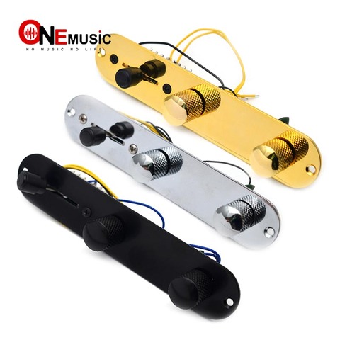 Chrome/Gold/Black 3 Way Wired Loaded Prewired Control Plate Harness Switch Knobs for TL Tele Telecaster Guitar Parts ► Photo 1/5