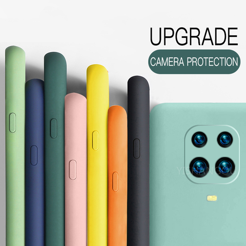Liquid Silicone Pure Color Case Cover For Xiaomi Poco X3 NFC Redmi Note 9 Pro 8T 8 7 Pro Soft Case Capa For Redmi 8 8A 9 9A ► Photo 1/6
