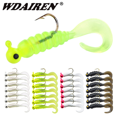 7pcs/lot Silicone Bait Jig Head 4.8cm/2.7g Fishing Lure Lead Hook Grub Worm Soft Baits Shads Fishing Tackle Artificial Lure  ► Photo 1/6