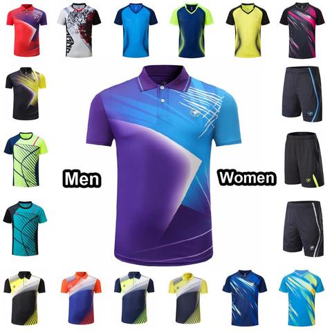 Men Women Tennis T Shirt Girls Boys Tee Shirt Tennis Sportwear Youth Badminton Kits Shorts Table Tennis Training uniform ► Photo 1/6