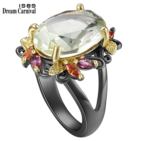 DreamCarnival1989 Fabulous Statement Ring for Women Elegant Dazzling Light Green Zircon Party Must Have Gothic Jewelry WA11877GR ► Photo 1/6