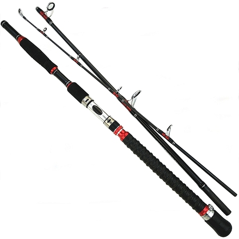 XH power strong trolling rod 1.8m 1.95m 2.1m carbon boat fishing rod spinning jigging rod 3 sections very hard fast action rods ► Photo 1/6
