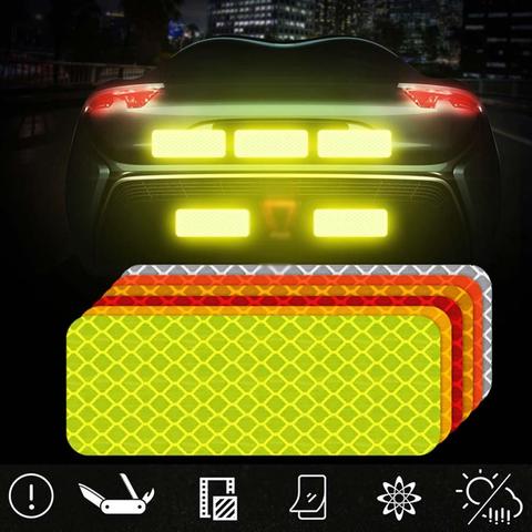 2/4Pcs Reflective Sticker Traffic Safety Night Warning Mark Car Reflective Strip Tape Luminous Car Bumper Decals Reflective ► Photo 1/6