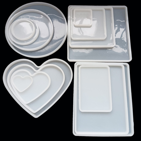 Various of Sizes Silicone Coaster Cup Tray Oval Square Round  Artst Round Petri Dish Epoxy Resin Molds ► Photo 1/6