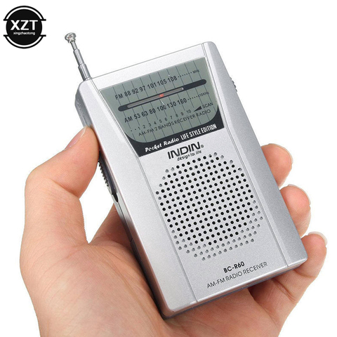 BC-R60 Pocket Radio Telescopic Antenna Mini AM/FM 2-Band Radio World Receiver with Speaker 3.5mm Earphone Jack Portable Radio ► Photo 1/6