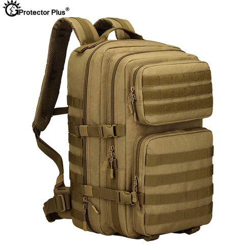 PROTECTOR PLUS Tactical Military Backpack 45L Large Capacity Waterproof Outdoor Sport Camo Rucksack Travel Camping Durable Bag ► Photo 1/6