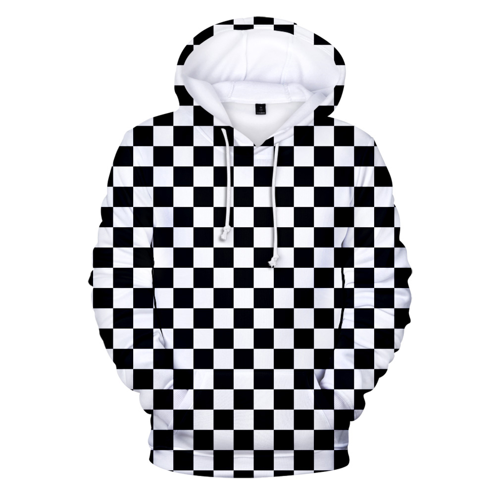 black and white checkered hoodie