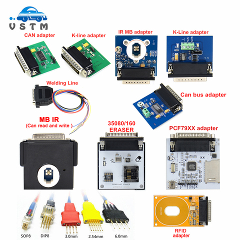 IPROG Adapter For IPROG+ IProg Programmer Replacement RFID/CAN BUS/K-LINE/MB IR/PCF79XX/5Pcs Probes/35080/160Eraser Adapter ► Photo 1/6