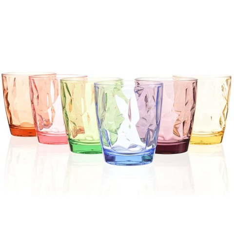 Acrylic Tumbler Acrylic Drinking Glasses Colored Plastic Tumblers Cups Glassware for Kids Unbreakable Restaurant Beverage Juice ► Photo 1/6