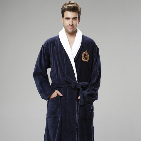 Bathrobe 100% Cotton Cut Velvet Towel Material Thickening Increase Hotel Yukata Men'S Winter Pyjamas Beauty Salon Nightgown ► Photo 1/6