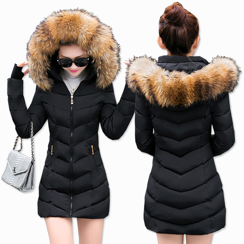 Fashion Winter Jacket Women Big Fur Belt Hooded Thick Down Parkas X-Long Female Jacket Coat Slim Warm Winter Outwear 2022 New ► Photo 1/6