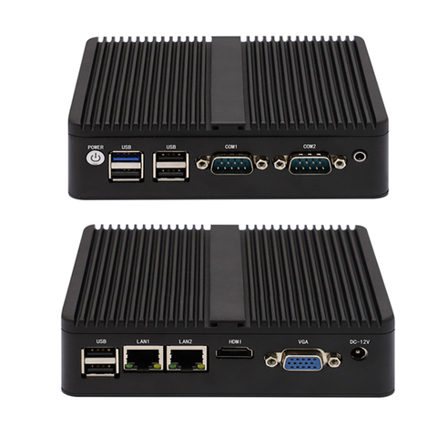 DongCoh Fanless Mini Desktop PC Intel Celeron J1800 J1900 J4105 N2840 N2930 2Gigabit Ethernet RS232 VGA HDMI 6USB Micro Computer ► Photo 1/6