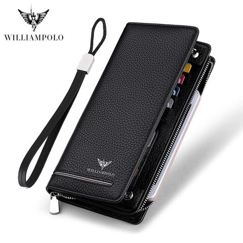 Luxury Brand Men Zipper Wallets Mens Purse Clutch Business Wallets WILLIAMPOLO 219 ► Photo 1/5