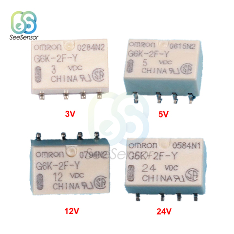 5Pcs/lot DC 3V 5V 12V 24V SMD G6K-2F-Y Signal Relay 8PIN for Omron Relay ► Photo 1/6