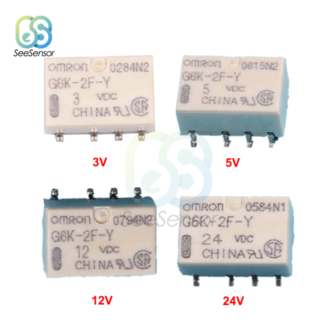 DC 3V 5V 12V 24V SMD G6K-2F-Y Signal Relay 8PIN for Omron Relay ► Photo 1/6