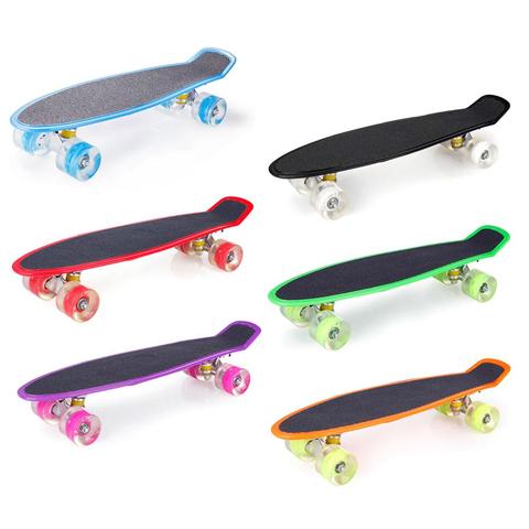 22in Skateboard Cruiser Board Kids  Portable Skateboard with LED Light up Wheels Perfect for Adult Teenagers Outdoor Entertai ► Photo 1/6