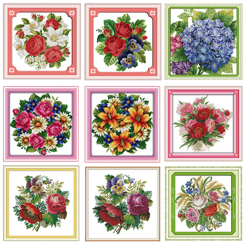 Rose lily flower pattern count cross stitch 11CT 14CT cross stitch set DIY embroidery needlework set fine gifts home decoration ► Photo 1/6