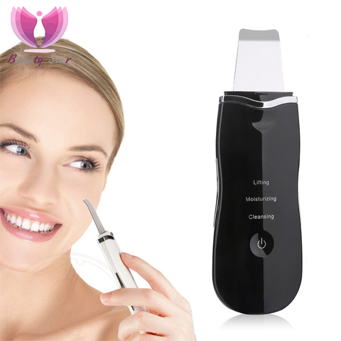 Beauty Star Ultrasonic Face Skin Scrubber Deep Cleaning Facial Cleaner Remove Dirt Blackhead Skin Lifting Ultrasound Scrubber ► Photo 1/6