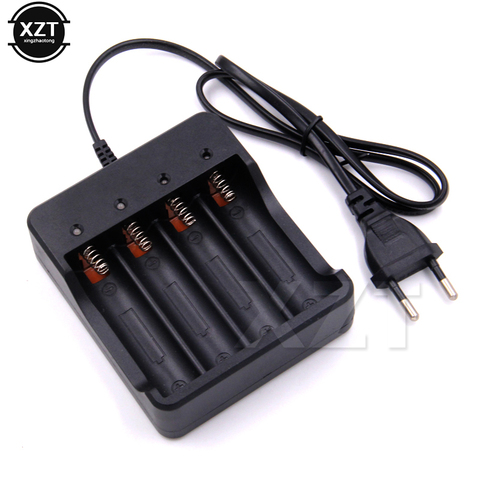 4 Slots 18650 Charger Li-ion Battery 4.2V EU/US Plug Wired Indicator light Fashlight  4* 18650 batteries Charger Charging Cable ► Photo 1/4