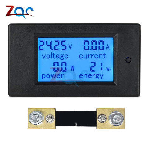 DC 6.5 -100V 0 -100A Digital LCD Display Voltmeter Ammeter Wattmeter Power Meter with 100A Shunt Volt Amp Power Energy Tester ► Photo 1/6