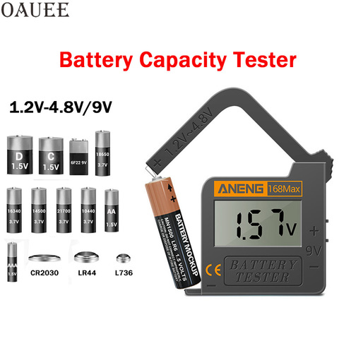 168Max Digital Lithium Battery Tester Battery Capacity Diagnostic Tool LCD Display Check AAA AA 6F22 9V CR2032 Button Battery ► Photo 1/1