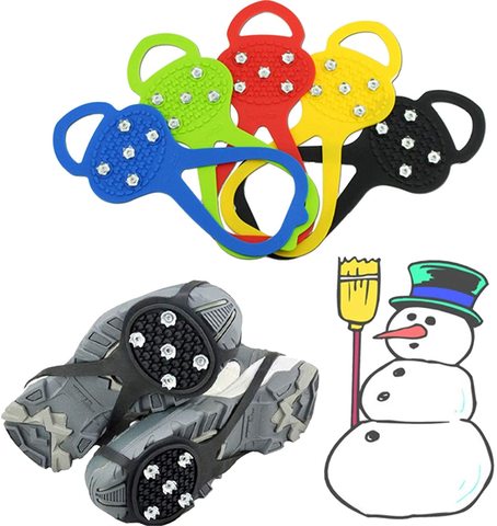 Universal Anti-Slip Gripper Spikes Crampons Grippers Over Shoe Durable Cleats Elasticity Perfect for Winter Sports Equipment ► Photo 1/6