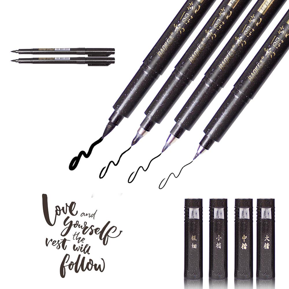 4pcs/set Calligraphy Pen Hand Lettering Art Pens Brush Ink Lettering Pens  Markers For Writing Drawing Black Ink Pens Art Marker - Art Markers -  AliExpress