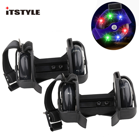 ITSTYLE Colorful Flashing Roller Whirlwind Pulley Flash Wheels Heel Roller Adjustable Simply Roller Skating Shoes for kids Adult ► Photo 1/6