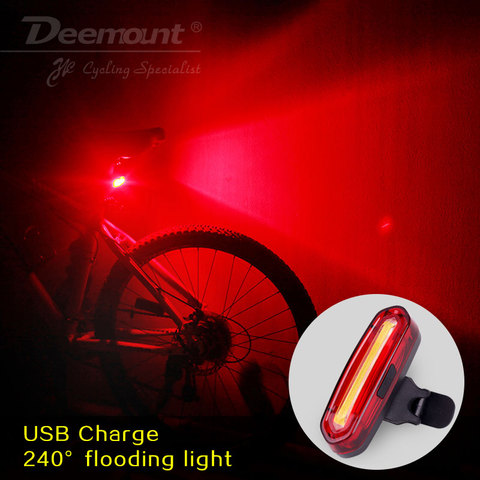 Deemount 100 LM Rechargeable COB LED USB Mountain Bike Tail Light Taillight MTB Safety Warning Bicycle Rear Light Bicycle Lamp ► Photo 1/6