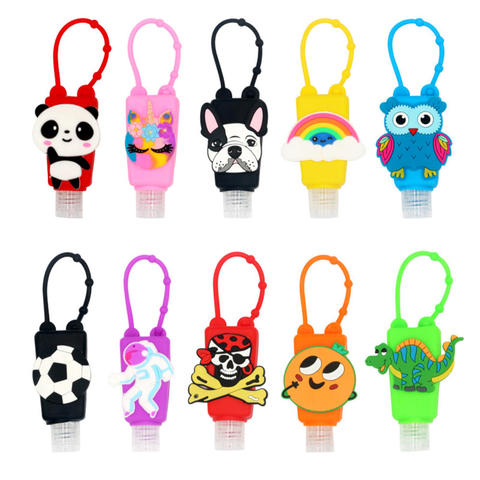 1pcs Cartoon Portable Mini Sanitizer Gel Holder Refillable Hand Gel Dispenser Keychain Mini Disinfection holder for Children ► Photo 1/6