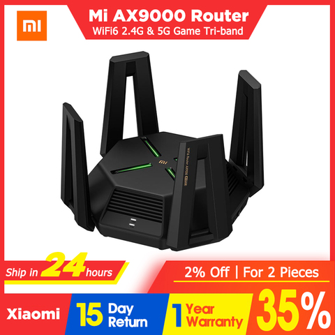 NEW XIAOMI AX9000 Router AIoT Tri-Channels WIFI6 1GB RAM 4K QAM 2.4G&5.0GHz 12 High-Gain Gigabit Antennas Mesh E-sport Router ► Photo 1/6