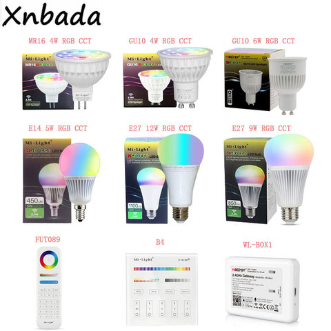 Milight MiBoxer 2.4G Led Bulb,MR16 GU10 E14 E27 Led Lamp Smart Wireless 4W 5W 6W 9W 12W CCT/RGBW/RGBWW/RGB+CCT Led Light ► Photo 1/6