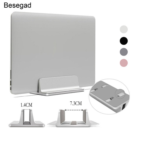 Besegad Vertical Adjustable Laptop Stand Aluminium Portable Notebook Mount Support Base Holder for MacBook Pro Air Accessory2022 ► Photo 1/6