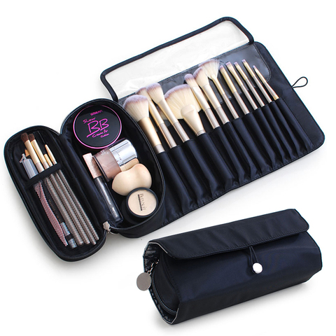 Women's Cosmetic Brush Bag Travel Organizer Makeup Brushes Pouch Multifunction Make Up Brushes Protector Fold Tools Rolling bags ► Photo 1/6