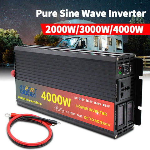 Solar power Inverter 2000W 3000W 4000W pure sine wave 12v To 220v AC Voltage Converter Car Micro Inverter ► Photo 1/6