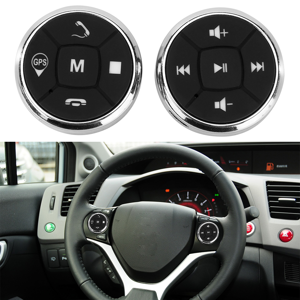 Wireless Bluetooth Shutter Remote Control Button Car Bike Steering Wheel E7U1