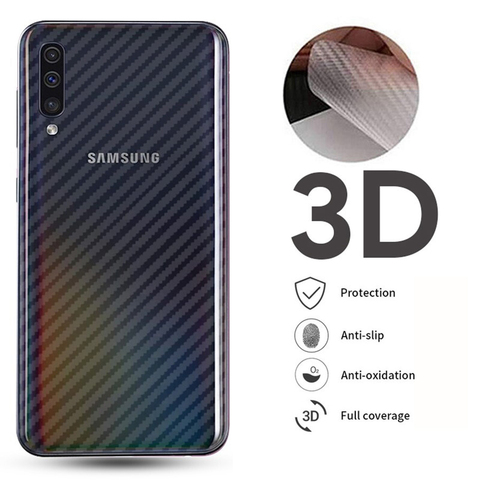 3D Curved Transparent Carbon Fiber Sticker Film For Samsung Galaxy A71 A51 A31 A50 Premium Back Full Coverage Screen Protector ► Photo 1/6