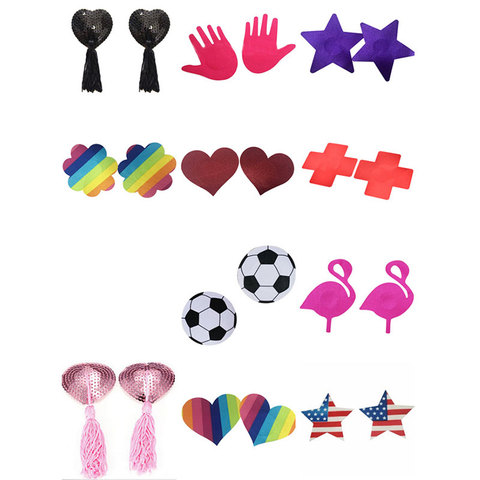 NEW 1Pair Women Sexy Nipple Covers Heart/Star/Animal Shape Nipple Stickers Pasties Chest Stickers Multi Style Wholesale ► Photo 1/5