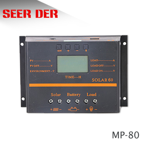 60A/80A Solar Charge Controller Battery Solar Panel Regulator LCD Screen 12V/24V
