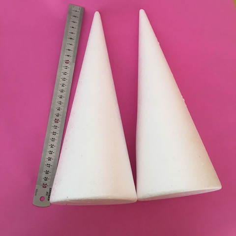 30*11cm/2pcs,Foam Solid Cone,Polystyrene Ball Styrofoam,Wedding Birthday Christmas Party Decoration,Craft Kids Toy,painted props ► Photo 1/3