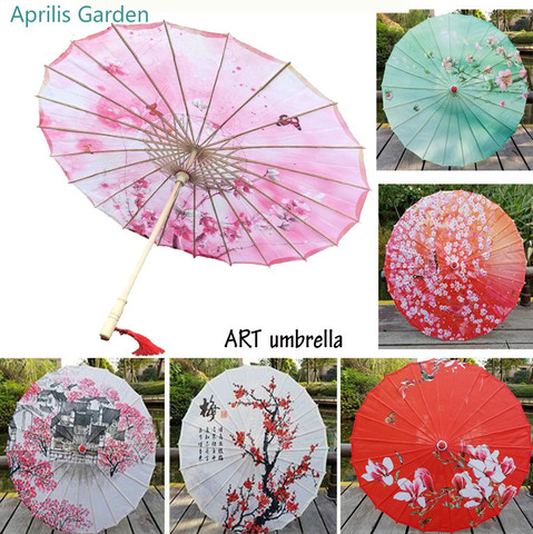 New Oiled Paper Umbrella Rain Women Decor Vintage Umbrella Dance Prop Umbrella Peach Blossom Chinese Intangible Cultural Parasol ► Photo 1/6