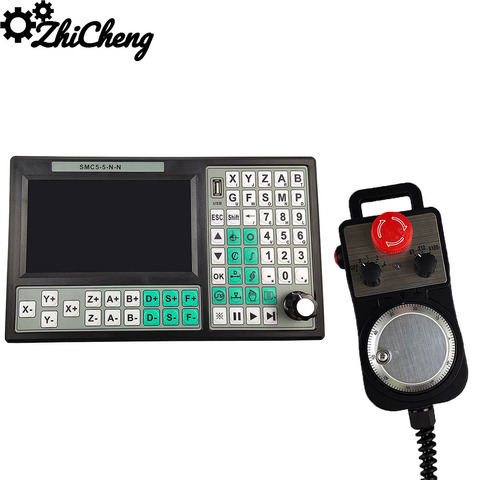 Special offer hot 5 axis offline CNC controller set 500KHz motion control system 7 inch screen 6 axis emergency stop hand wheel ► Photo 1/6