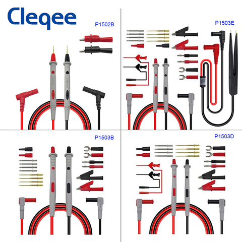 Cleqee P1503 series Multimeter Test Lead Kit with Replaceable Needles Probes 4mm banana plug Test probe alligator clip ► Photo 1/6