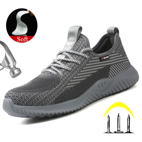 Yuxiang Lightweight Summer Breathable Work Sneakers Safety Shoes With Metal Toe Puncture-Proof Safety Boots Indestructible Shoes ► Photo 1/6