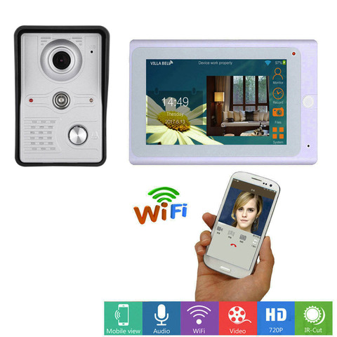 7inch Wireless/Wired Wifi IP Video Door Phone Doorbell Intercom Entry System with IR-CUT HD 1000TVL Wired Camera Night Vision ► Photo 1/6