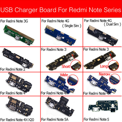 Usb Charging Jack Port Board For Xiaomi Redmi Note 3 3g 4 4g 4X 5 5A 6 7 8 Pro Usb Charger Connector Module Board Replacement ► Photo 1/6