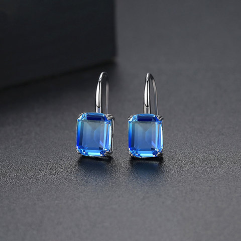 New Exquisite Drop Earrings for Women Party Dating Luxury Square-shaped Color Treasure Two Colors Female Christmas Gift ► Photo 1/6