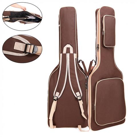 Oxford Fabric Electric Guitar Case Coffee  Gig Bag Double Straps Pad 8mm Cotton Thickening Soft Cover Waterproof Backpack ► Photo 1/6